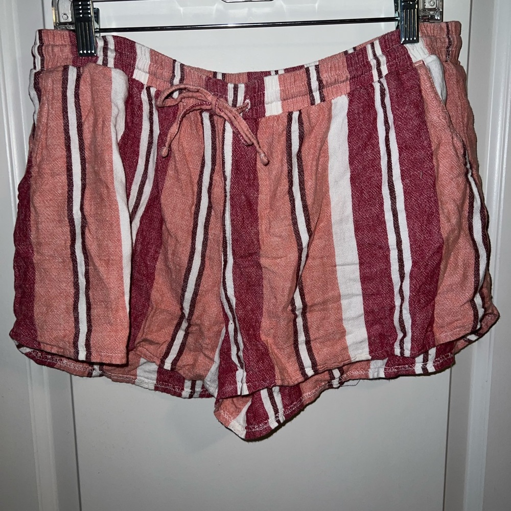 Pink stripped linen short from Target